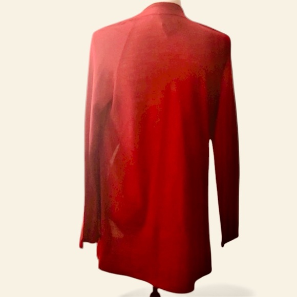 J.Jill women’s drape merino wool red cardigan Size small - Picture 2 of 3
